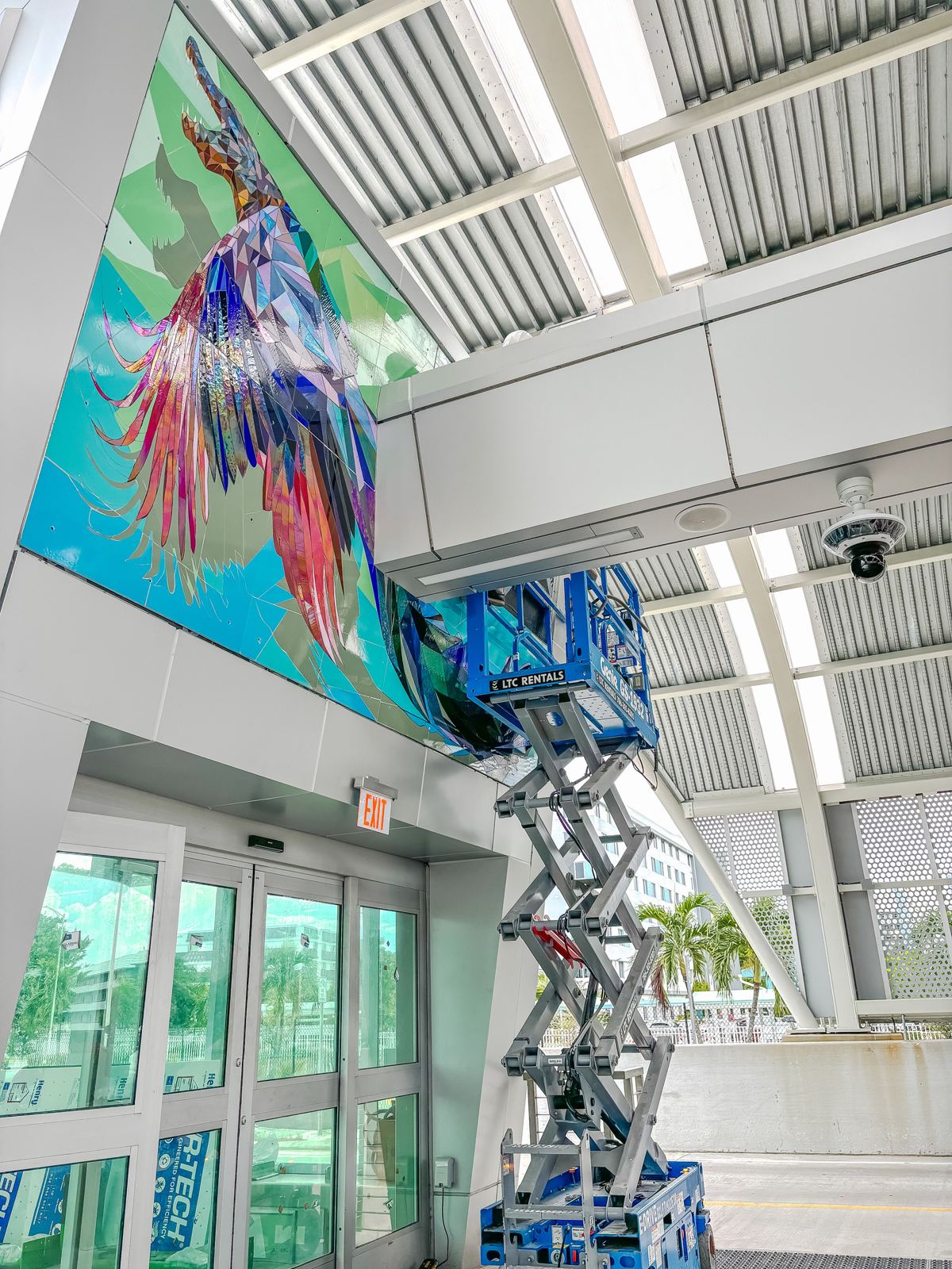 Glass mural at the BRT station in Cutler Bay, Florida