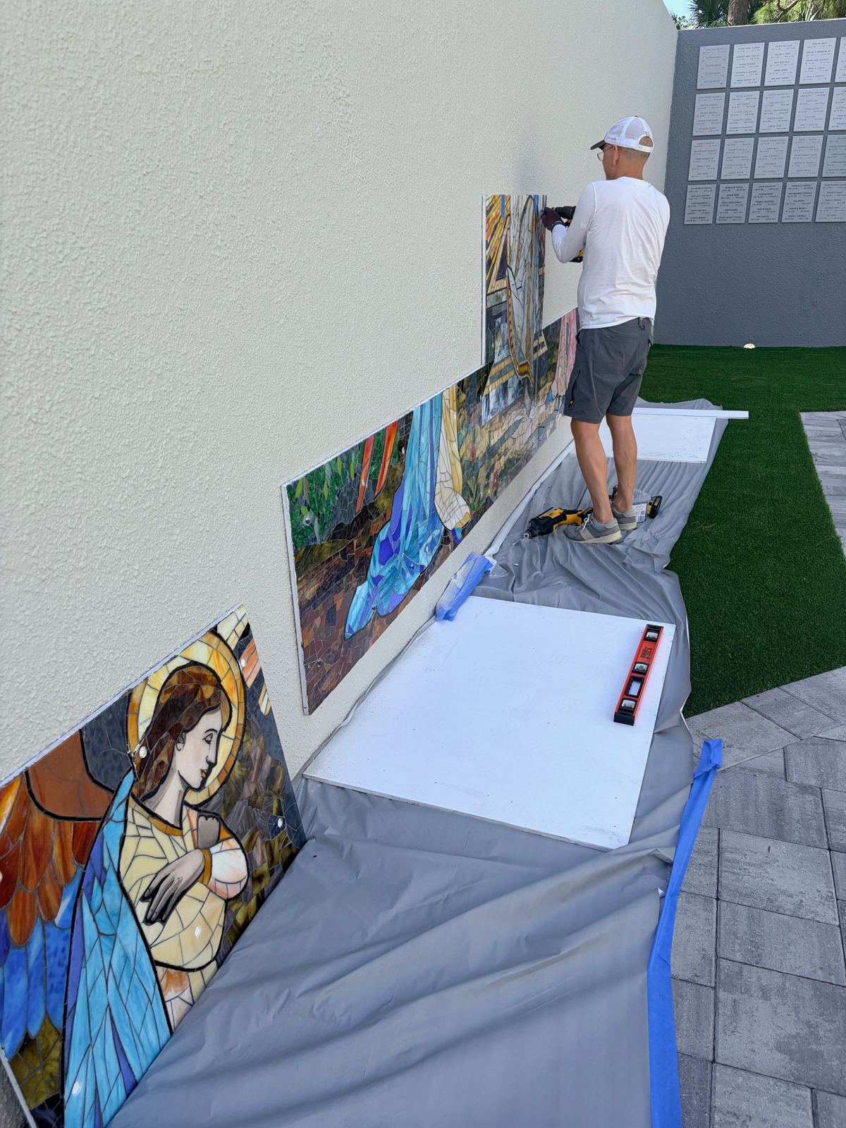 Resurrection of Christ glass mural project at St. Thomas More, photo 3