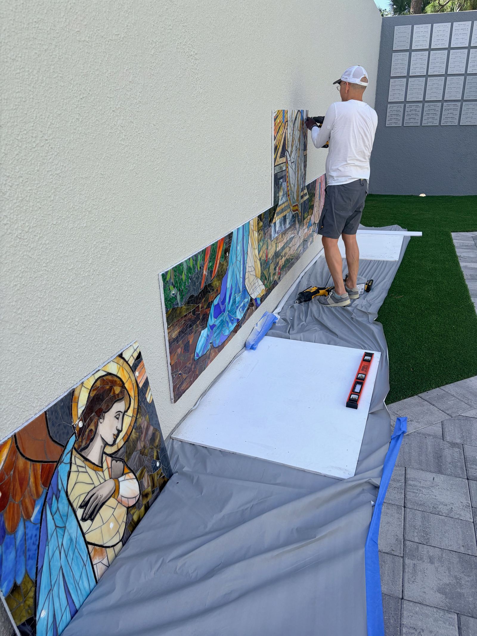 Resurrection of Christ glass mural project at St. Thomas More, photo 3