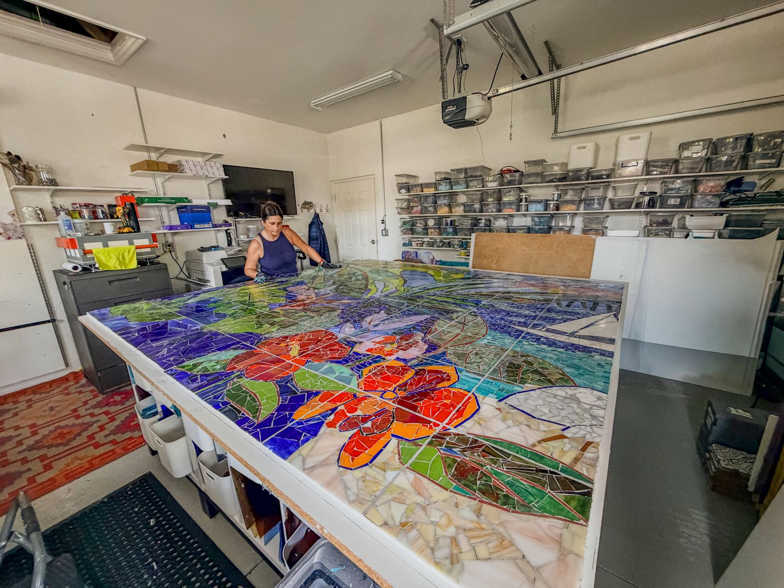 Sanibel Island glass mosaic project for Cape Dental Care, photo 30