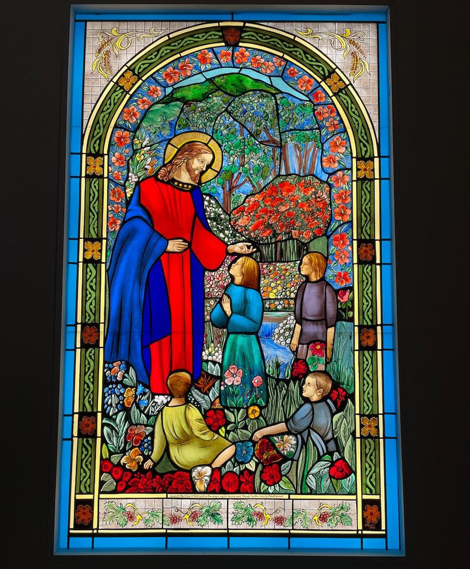 New stained glass window at Trinity by the Cove Episcopal Church in Port Royal, Naples, Florida