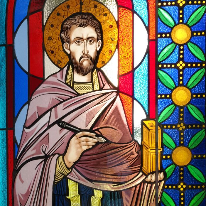 Stained glass at the Orthodox Church of the Archangel Michael in Hamburg, Germany, image 13