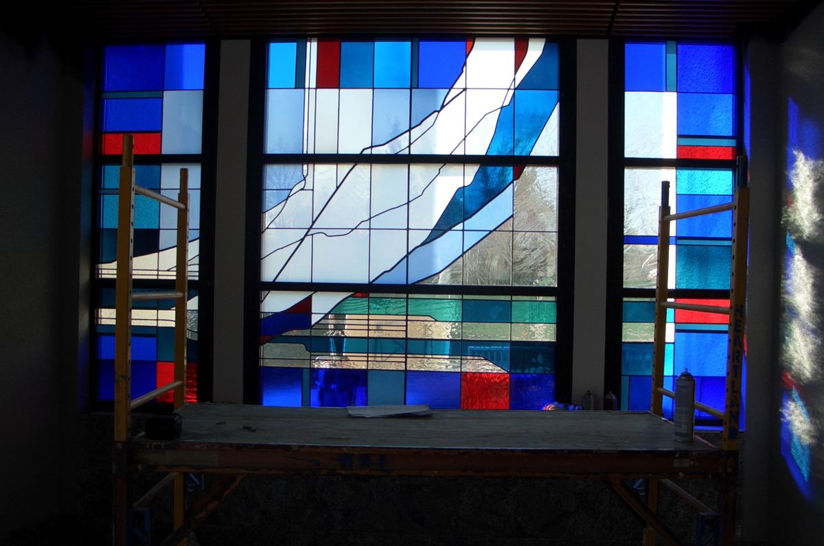Stained glass at the Adoration Chapel of Risen Christ Church in Denver, photo 5