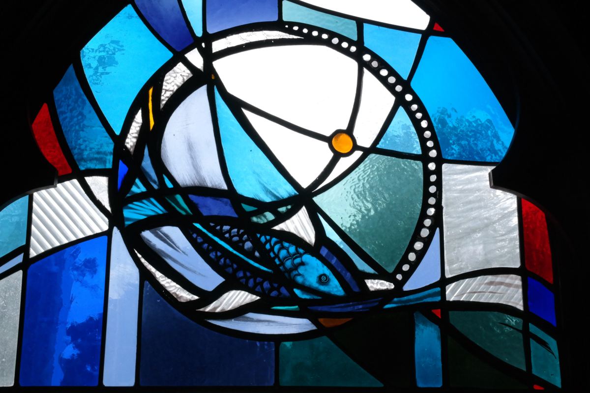 Stained glass at Westminster Presbyterian Church, Rodney Chapel in Wilmington, Delaware
