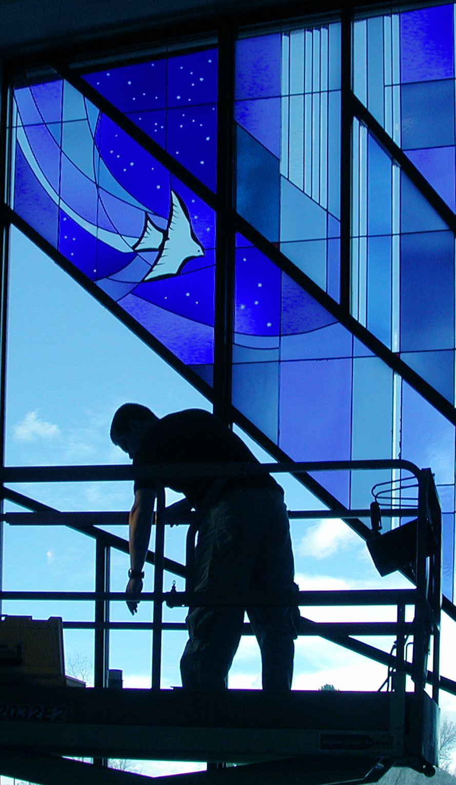 Stained glass at Immaculate Heart of Mary Church in Grand Junction, Colorado