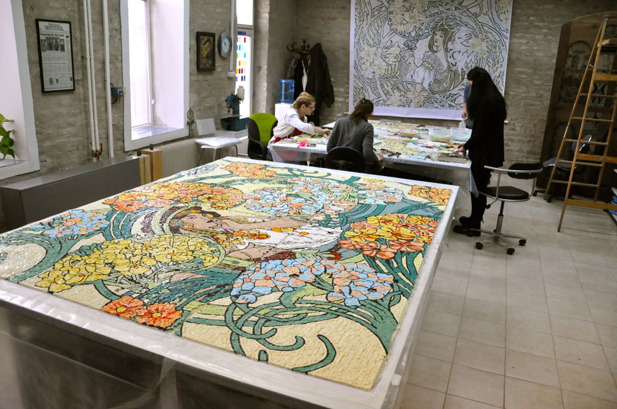 Smalti glass mosaic for a private residence near Moscow, Russia