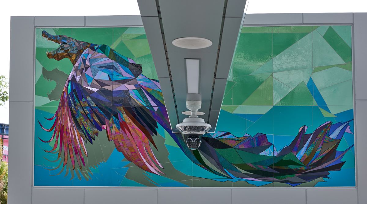 Glass mural at the BRT station in Cutler Bay, Florida