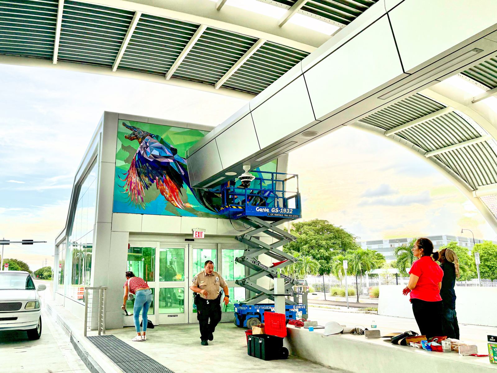 Glass mural at the BRT station in Cutler Bay, Florida