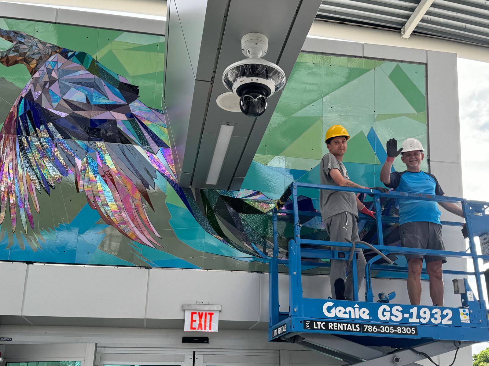 Glass mural at the BRT station in Cutler Bay, Florida