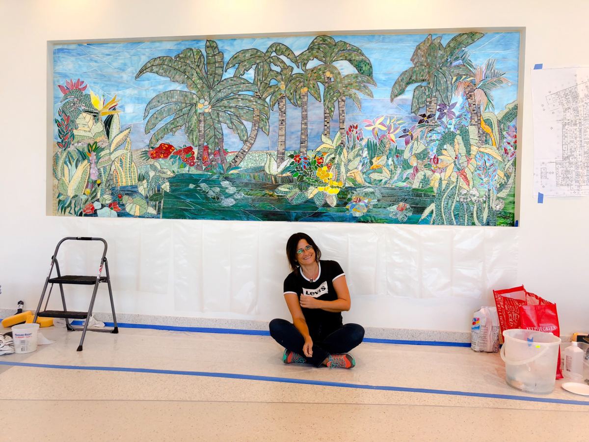 Glass mosaic at Lee Health Coconut Point in Estero, Florida, photo 5