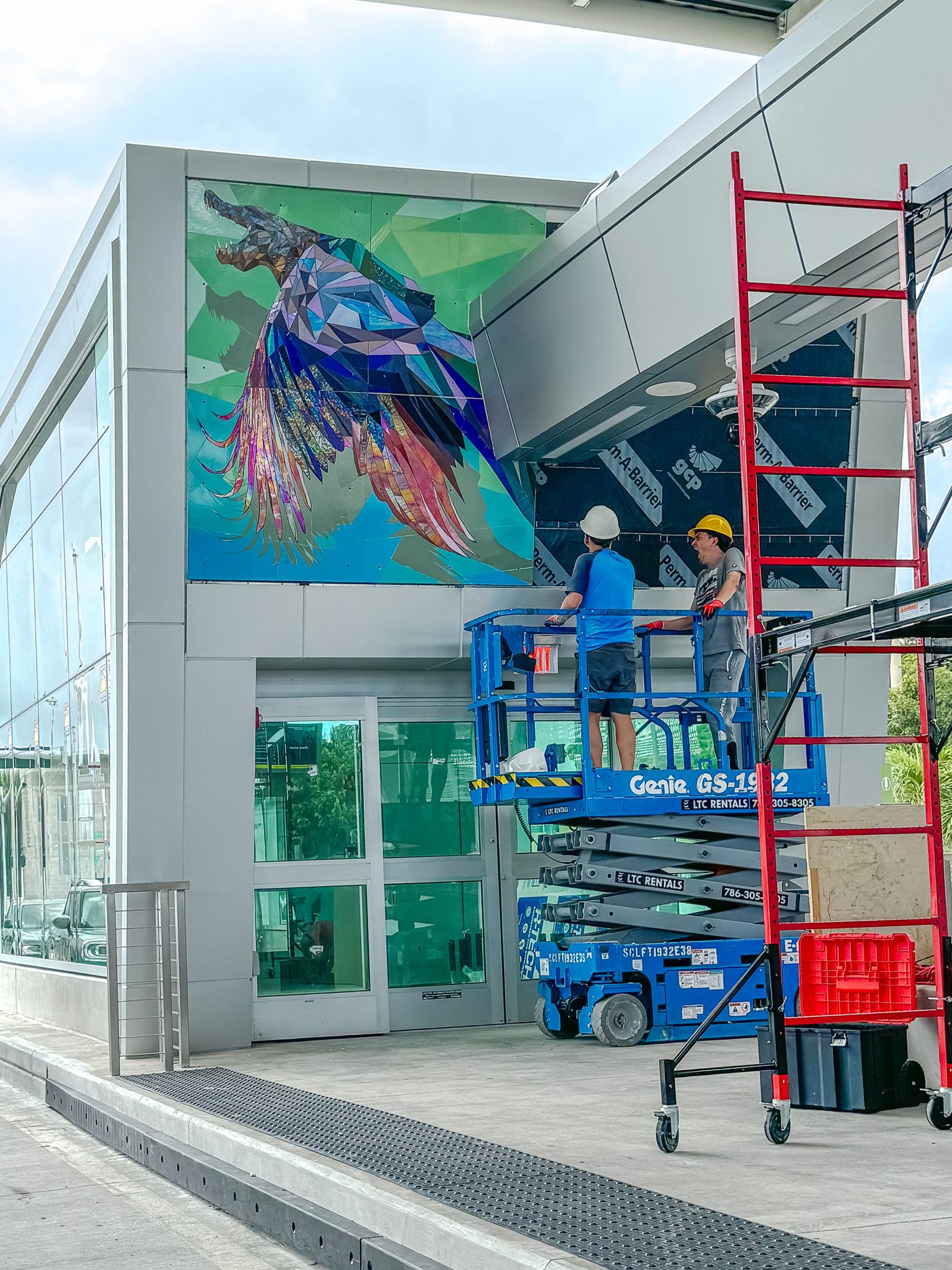 Glass mural at the BRT station in Cutler Bay, Florida
