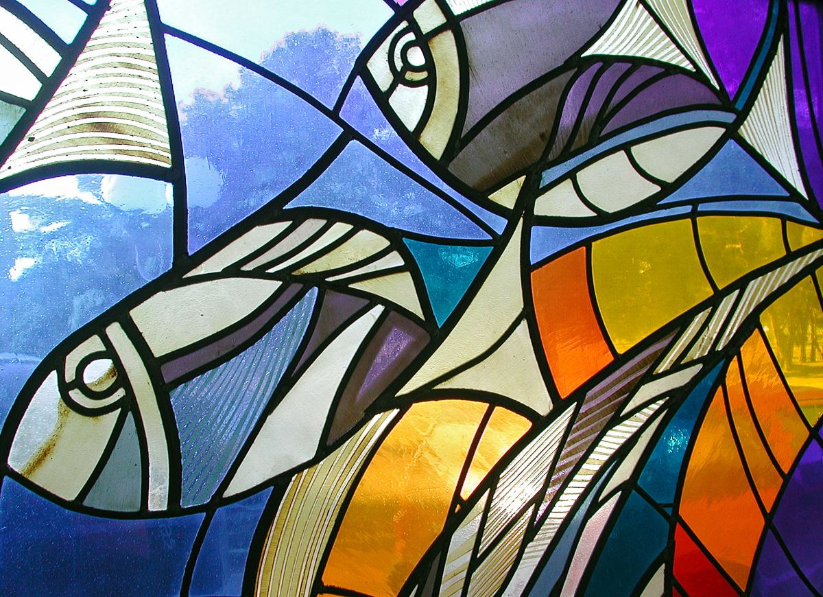 Stained glass at Hotel Melia Sol in Umago, Croatia, photo 5