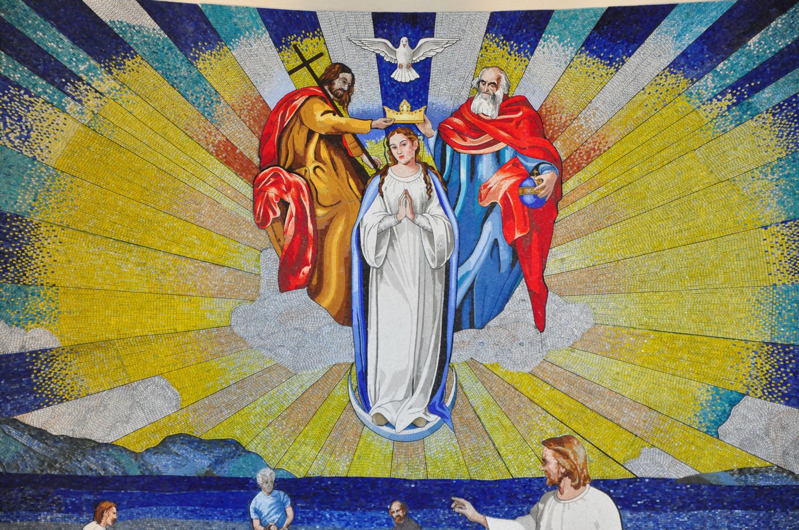 Altar mosaic at Queen of Heaven and Earth Catholic Church, Ploce, Croatia, photo 11