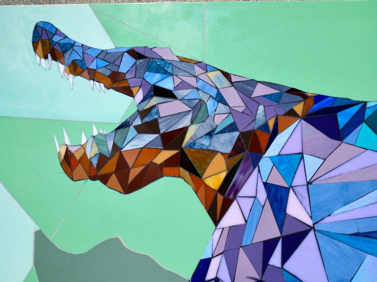 Glass mural at the BRT station in Cutler Bay, Florida