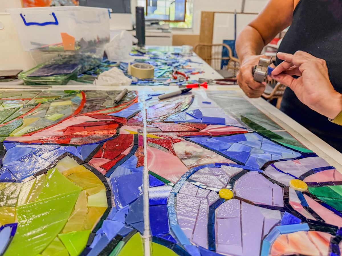 Sanibel Island glass mosaic project for Cape Dental Care, photo 9