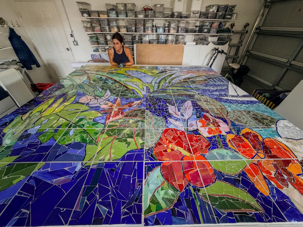 Sanibel Island glass mosaic project for Cape Dental Care, photo 1