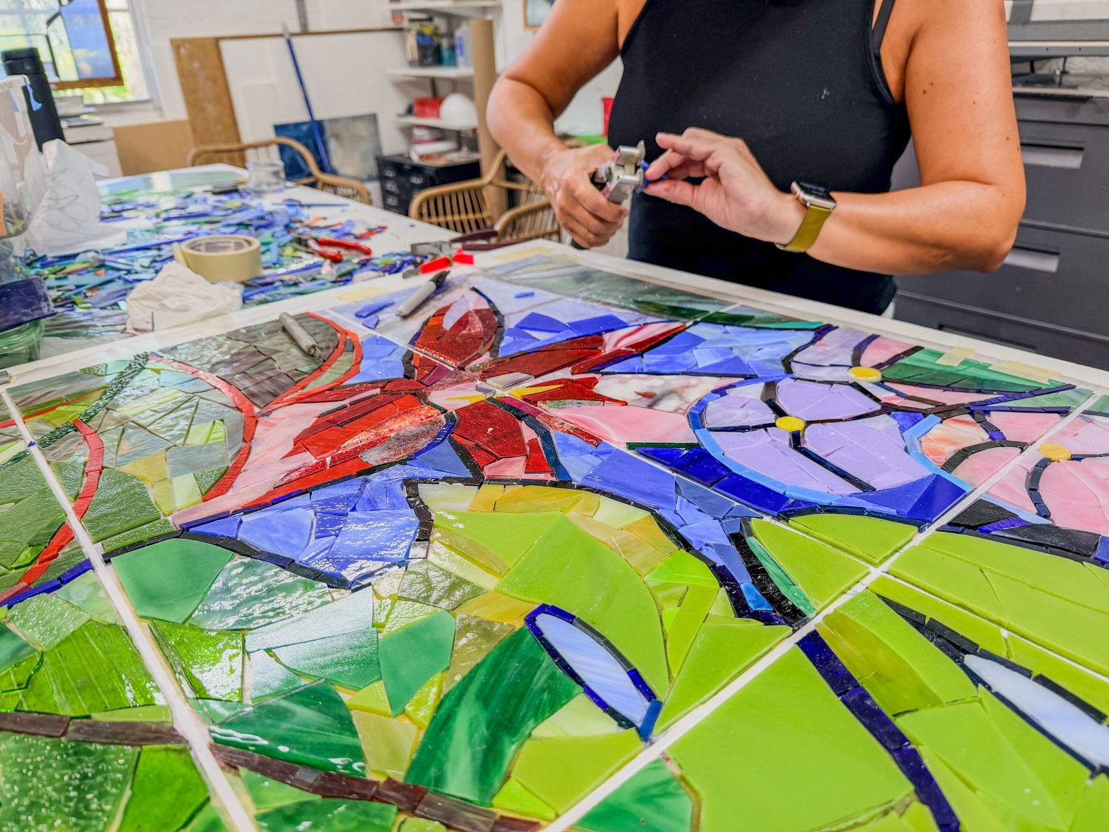 Sanibel Island glass mosaic project for Cape Dental Care, photo 12