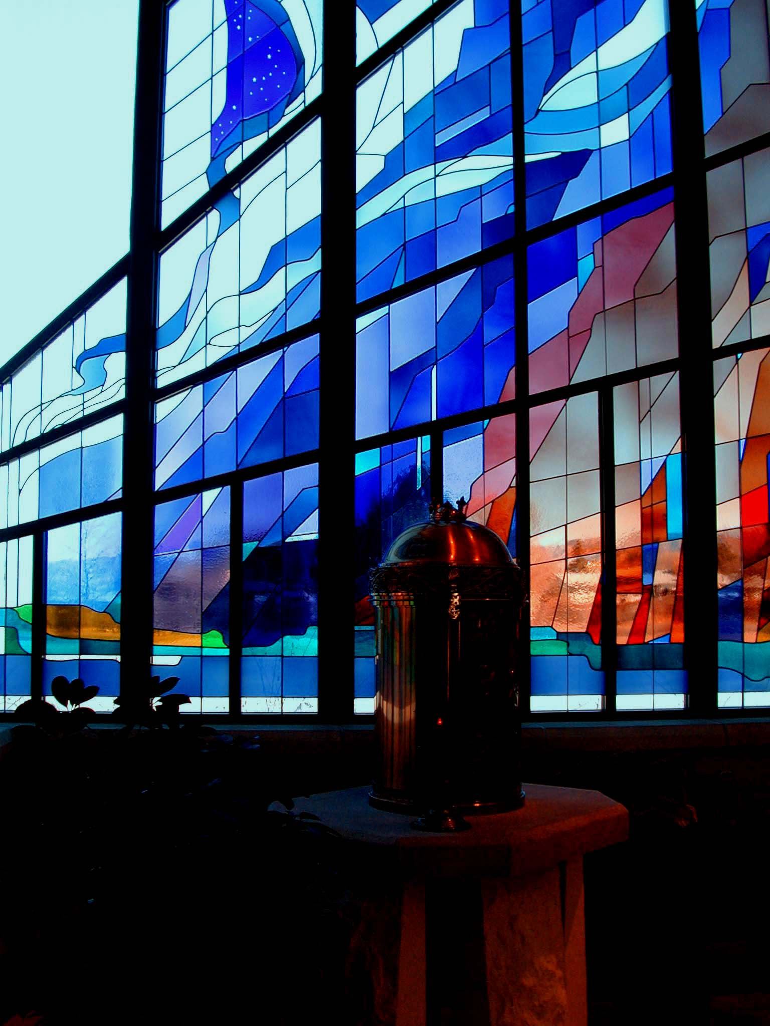 Stained glass at Immaculate Heart of Mary Church in Grand Junction, Colorado