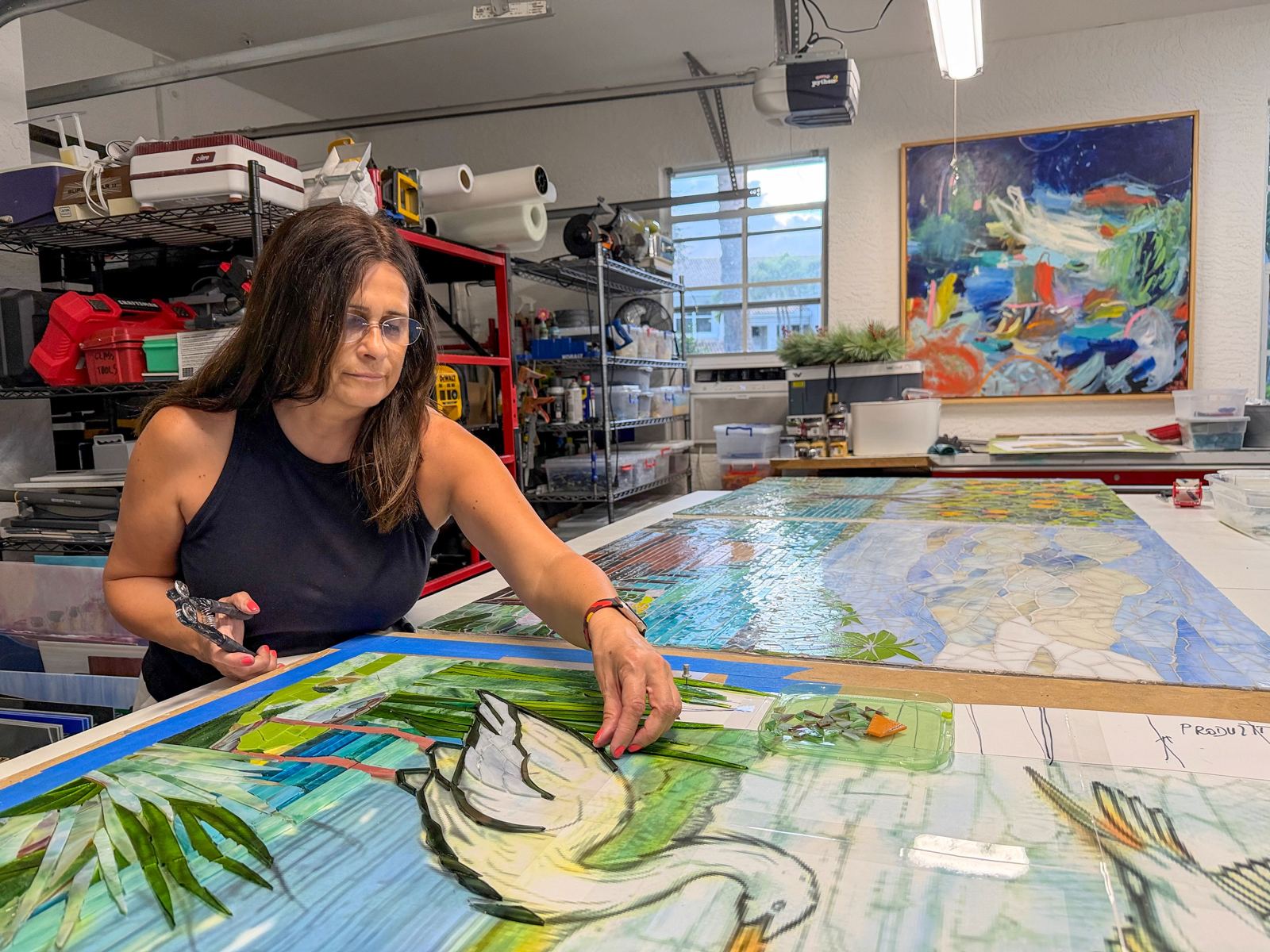 Glass mosaic triptych for Lakeland Regional Health, photo 4