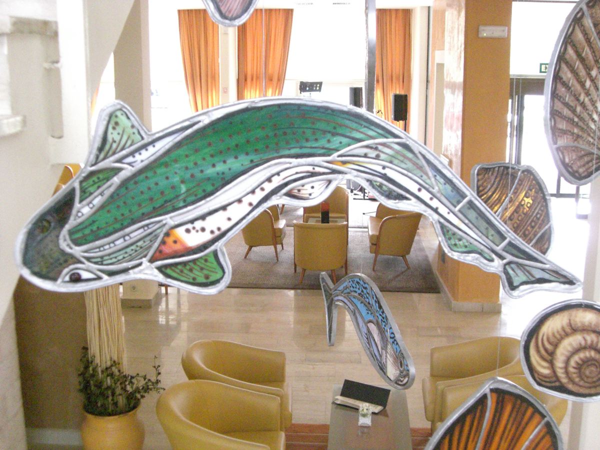 Stained glass at Hotel Melia Sol in Umago, Croatia, photo 13