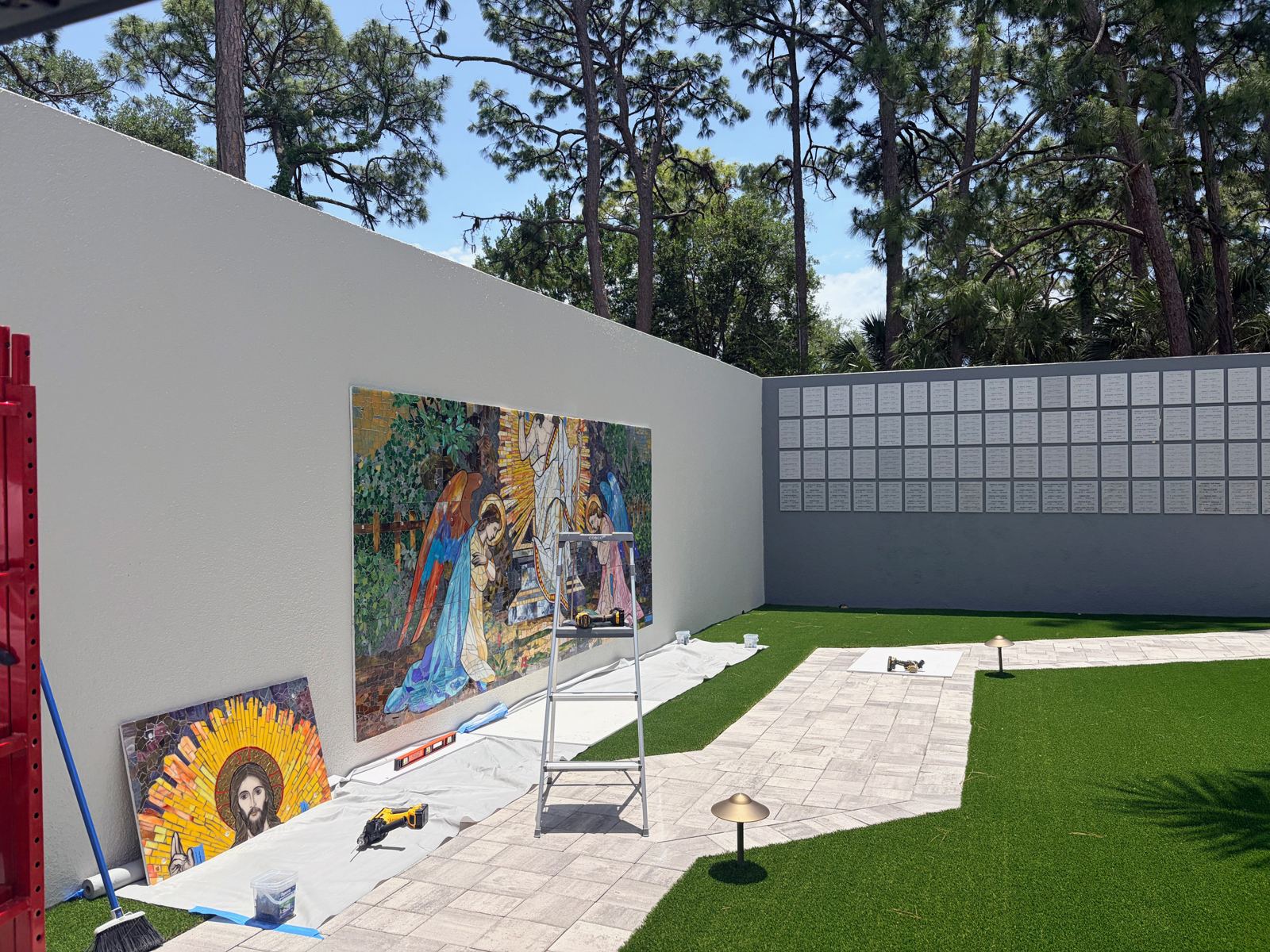 Resurrection of Christ glass mural project at St. Thomas More, photo 4