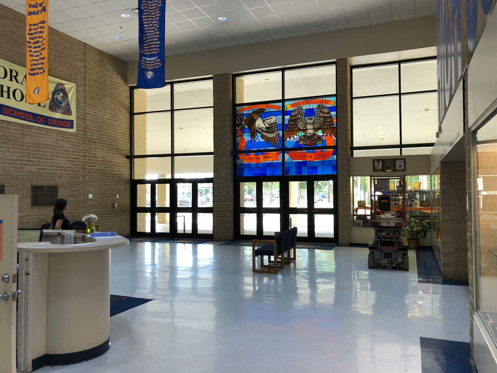 Stained glass at Cape Coral High School in Cape Coral, Florida, photo 3