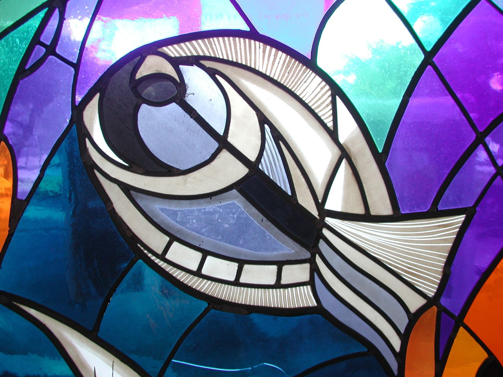 Stained glass at Hotel Melia Sol in Umago, Croatia, photo 4