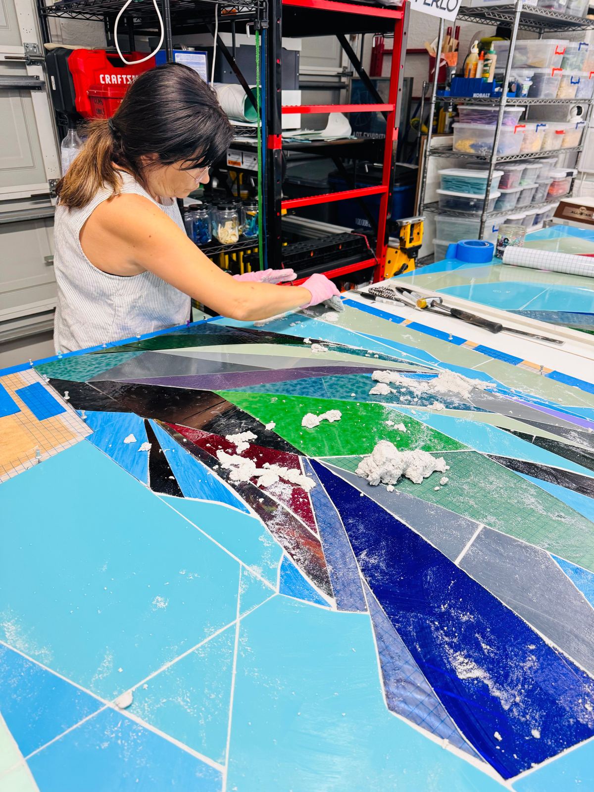 Glass mural at the BRT station in Cutler Bay, Florida
