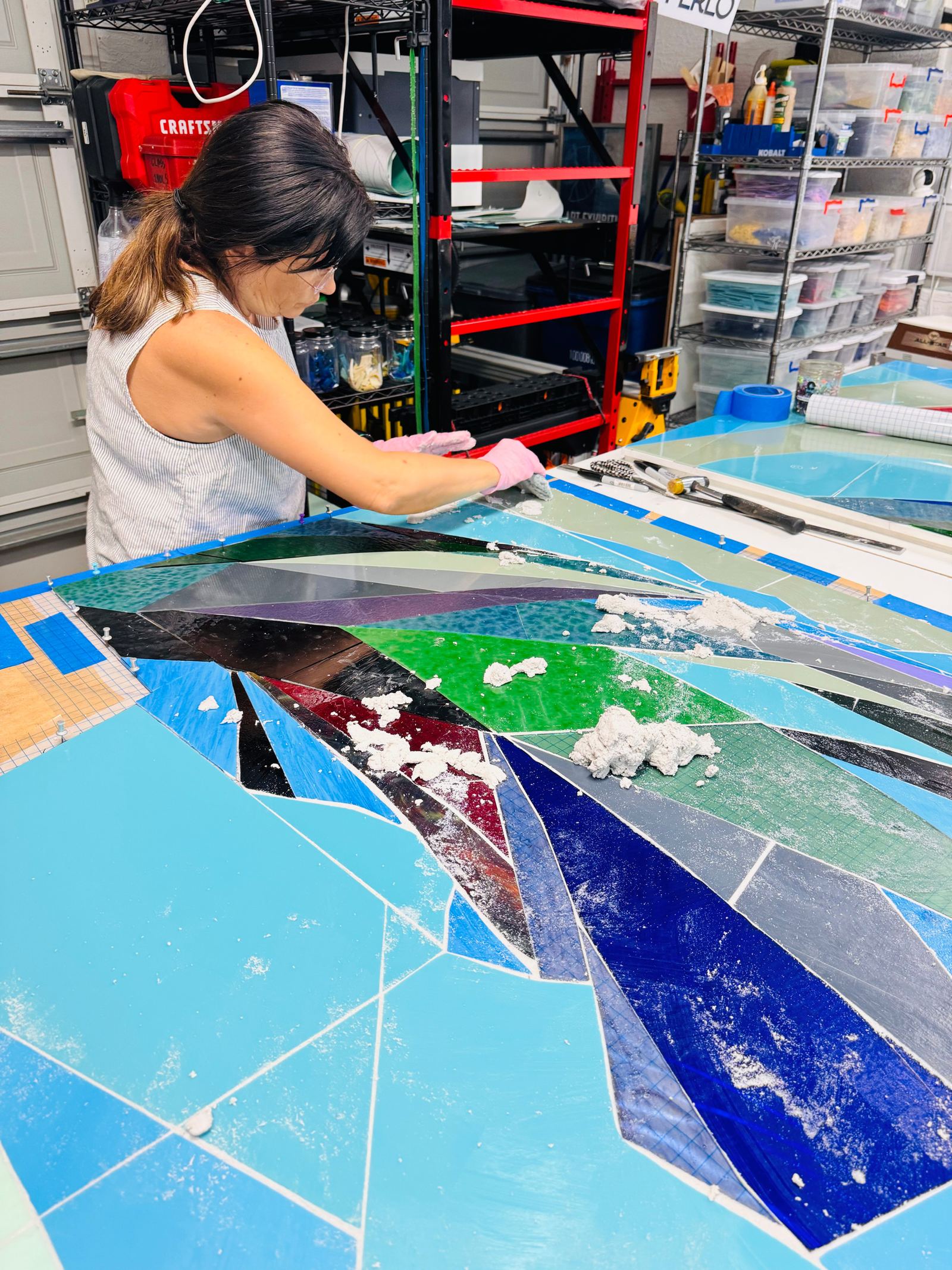Glass mural at the BRT station in Cutler Bay, Florida