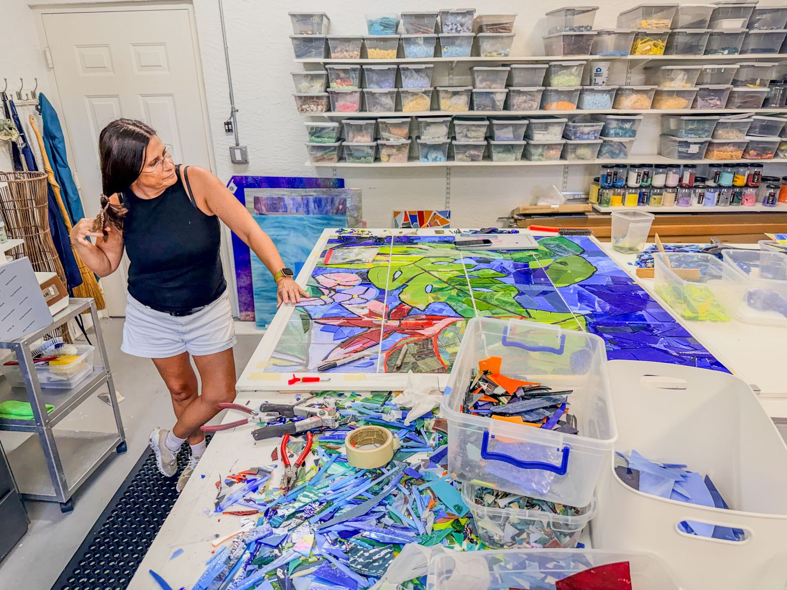 Sanibel Island glass mosaic project for Cape Dental Care, photo 6
