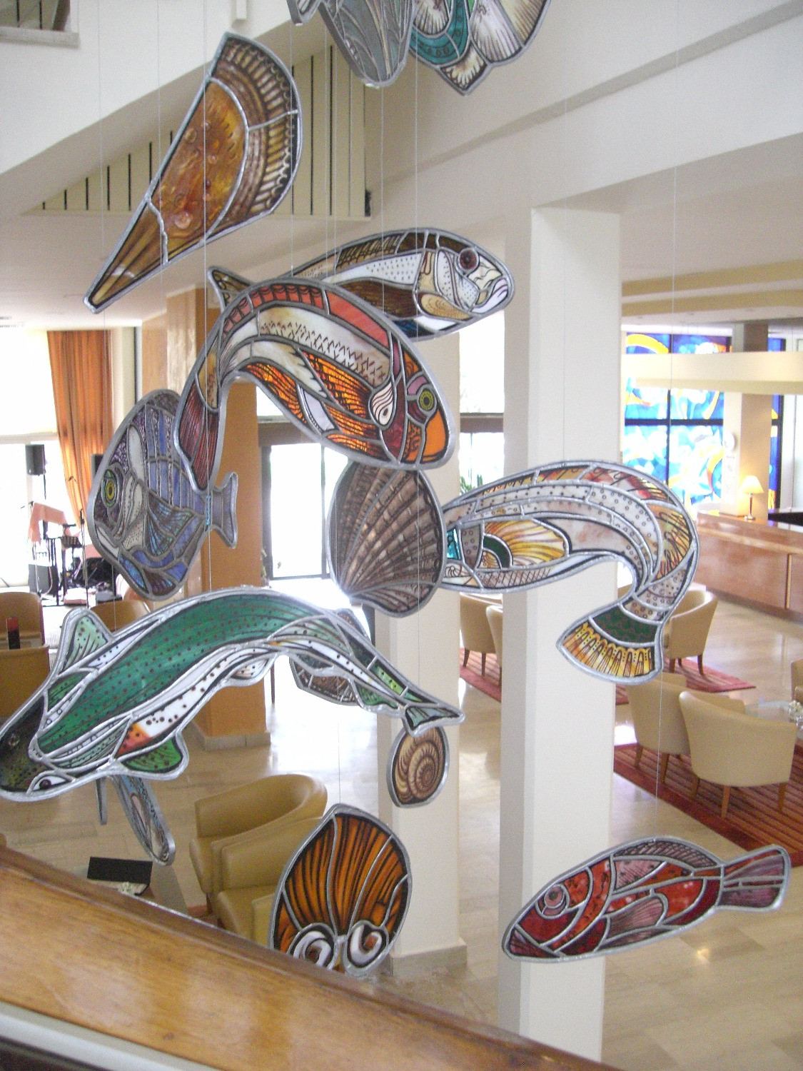 Stained glass at Hotel Melia Sol in Umago, Croatia, photo 3