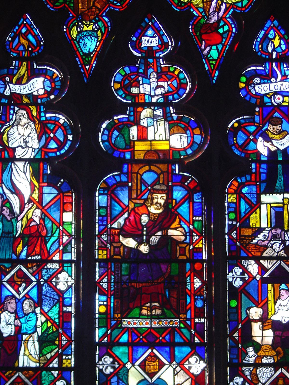 Stained glass at All Saints Chapel, University of the South in Sewanee, Tennessee