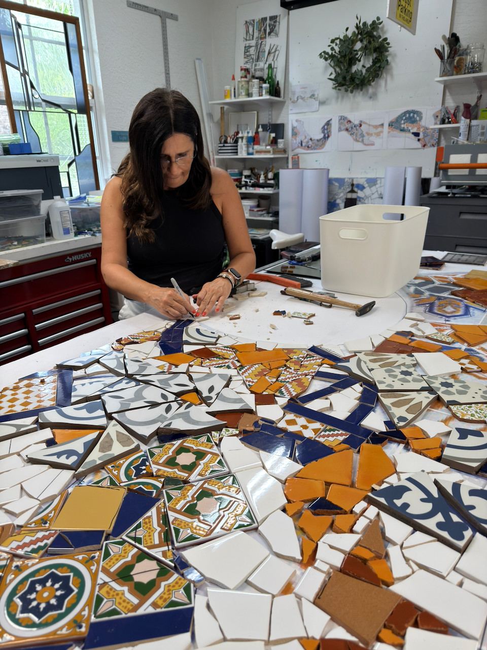 Custom tile mosaic project at Bulla Gastro Bar in Aventura, photo 17