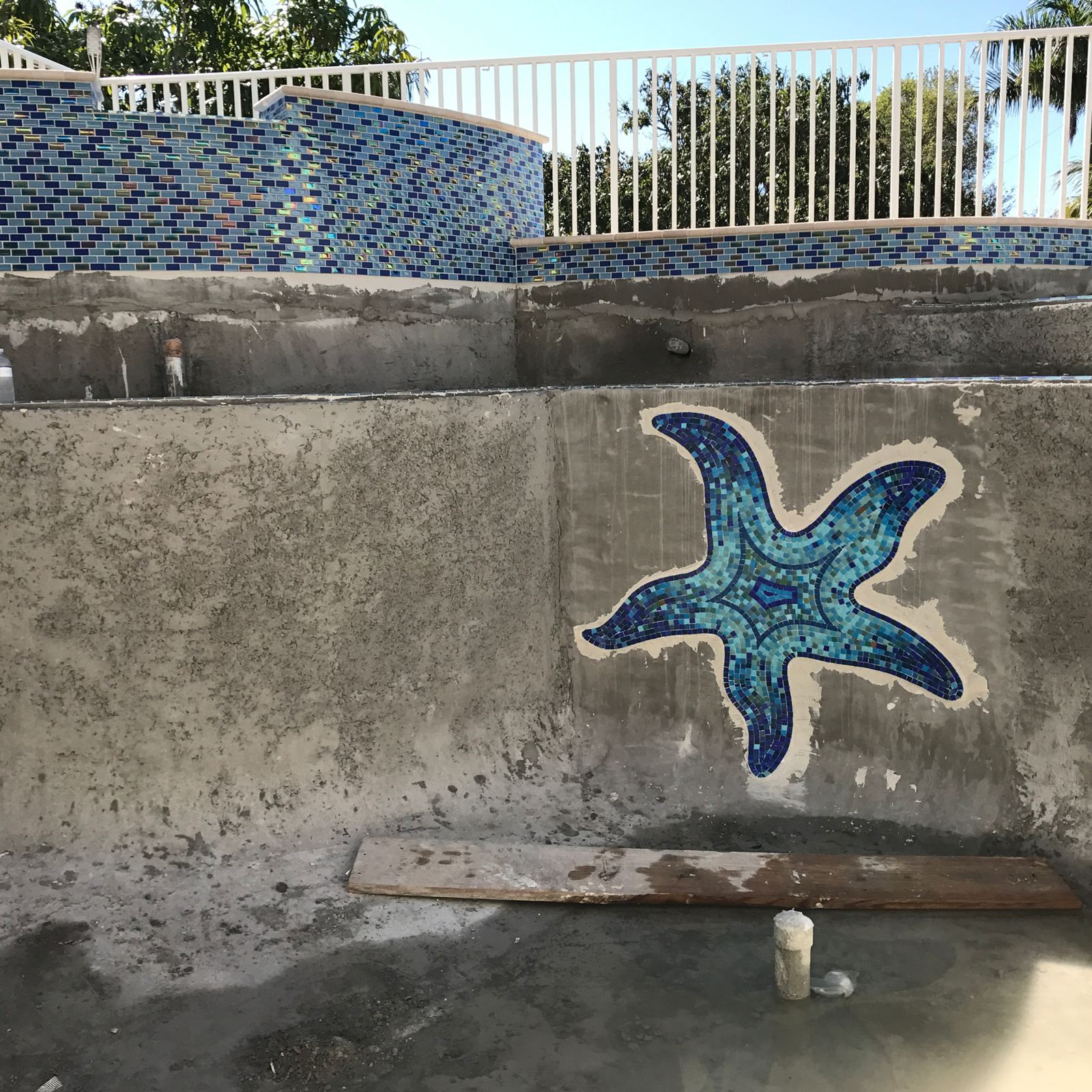 Glass mosaic in a residential swimming pool in Naples, Florida, photo 9