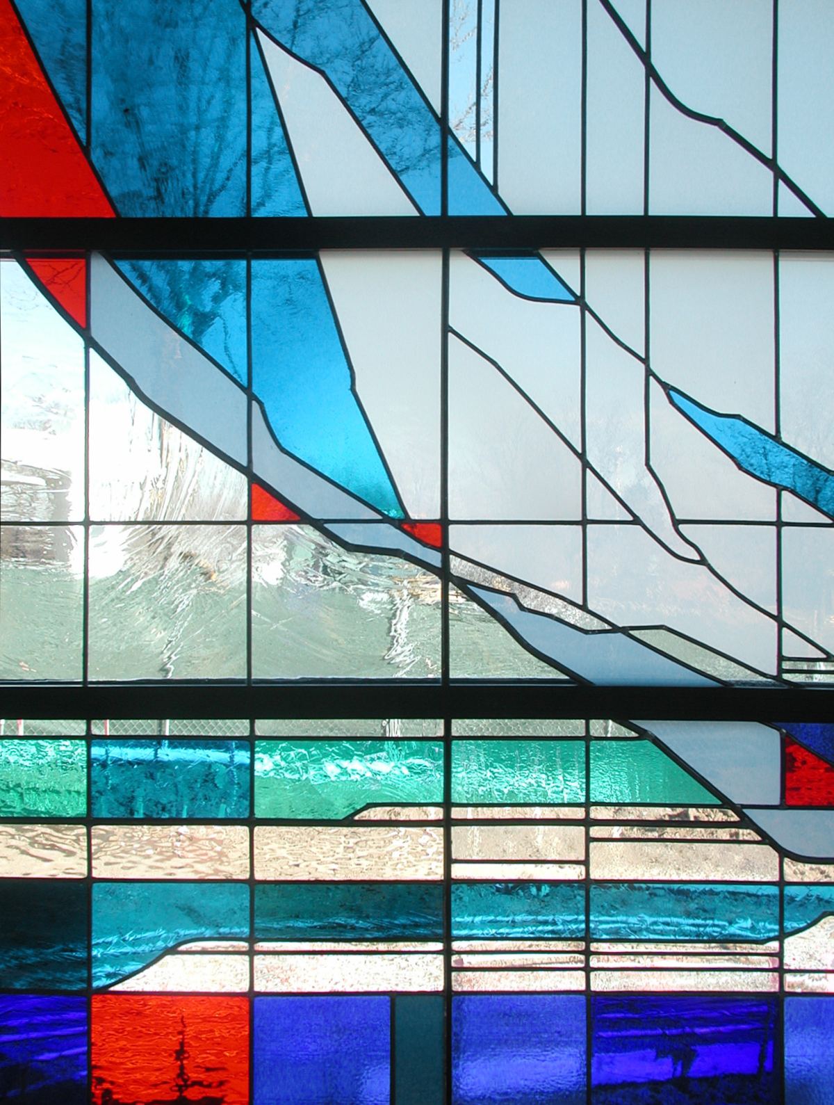 Stained glass at the Adoration Chapel of Risen Christ Church in Denver, photo 1