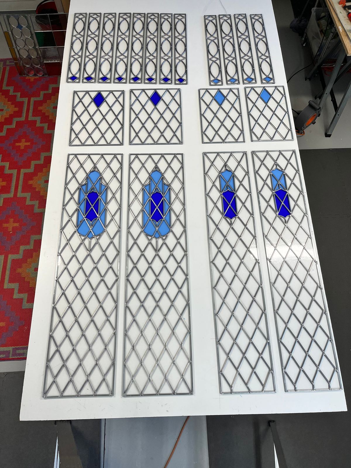 Stained glass window detail at the Kellner residence in Naples, Florida