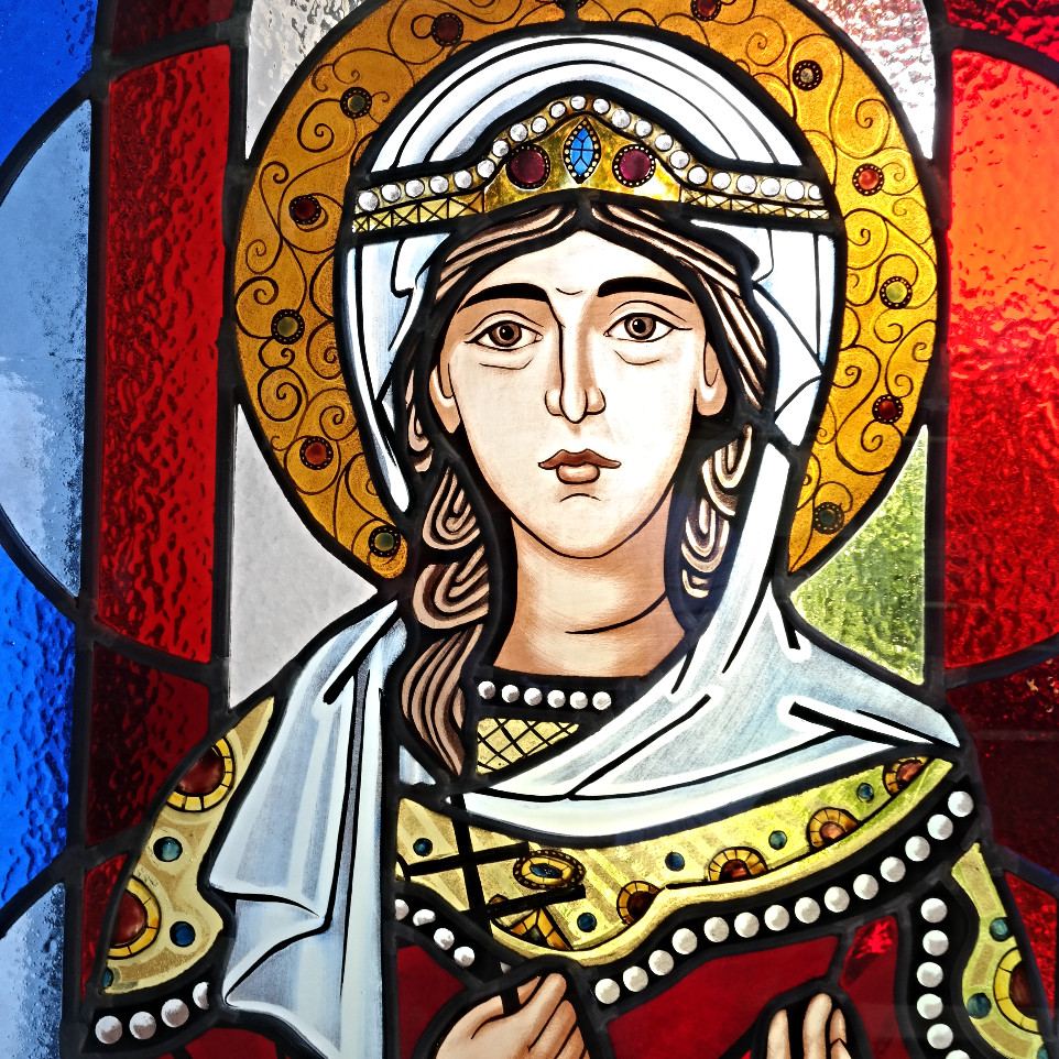Stained glass at the Orthodox Church of the Archangel Michael in Hamburg, Germany, image 15