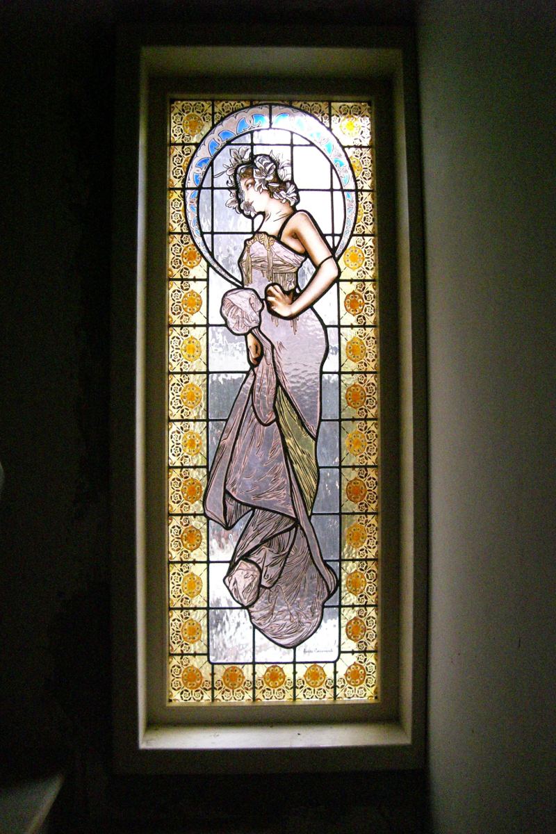 Art Nouveau stained glass window for a private residence