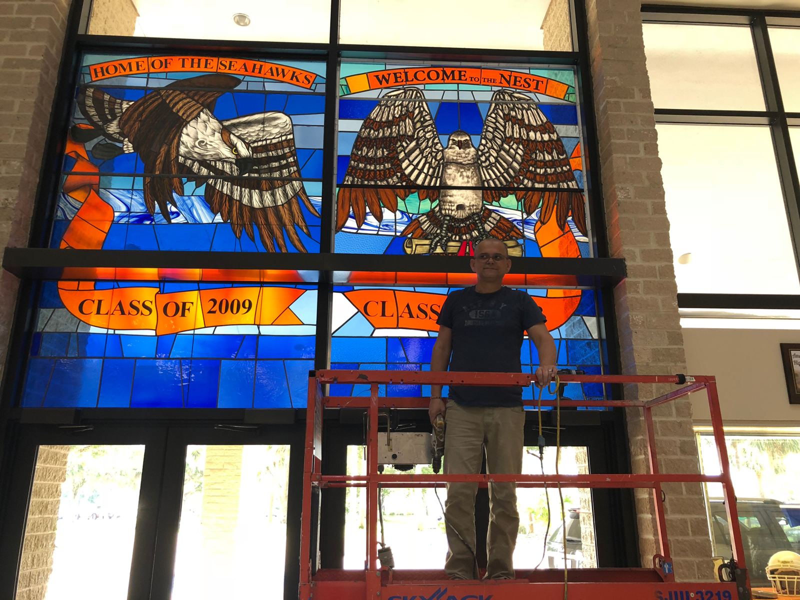 Stained glass at Cape Coral High School in Cape Coral, Florida, photo 4