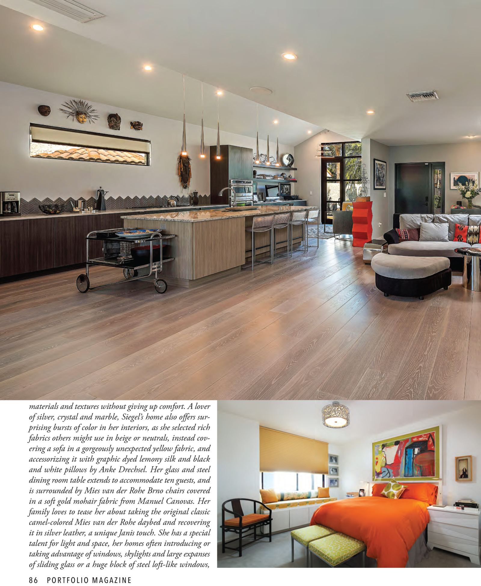 Portfolio Magazine feature on interior design with mosaic in Naples, Florida, page 3