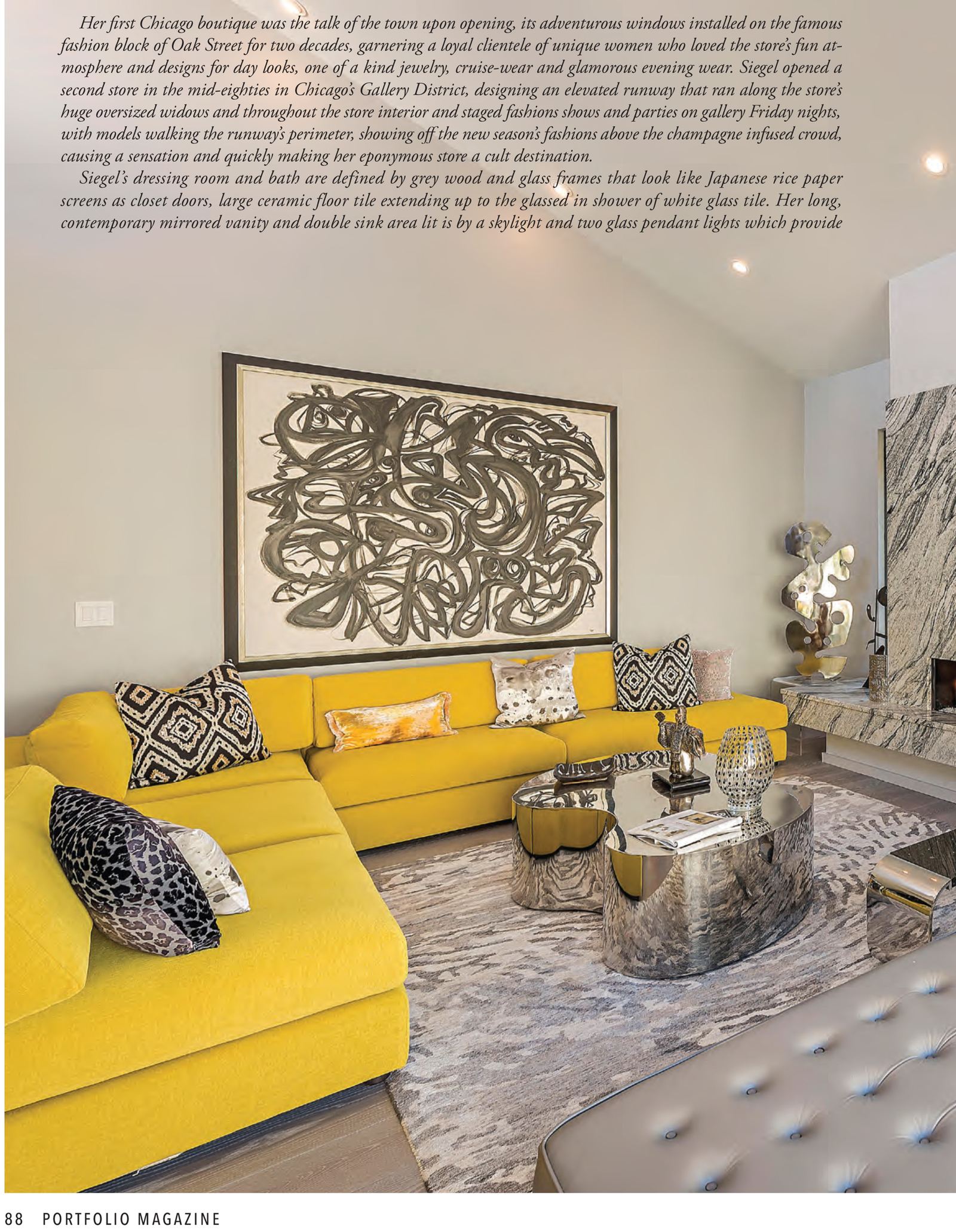 Portfolio Magazine feature on interior design with mosaic in Naples, Florida, page 5