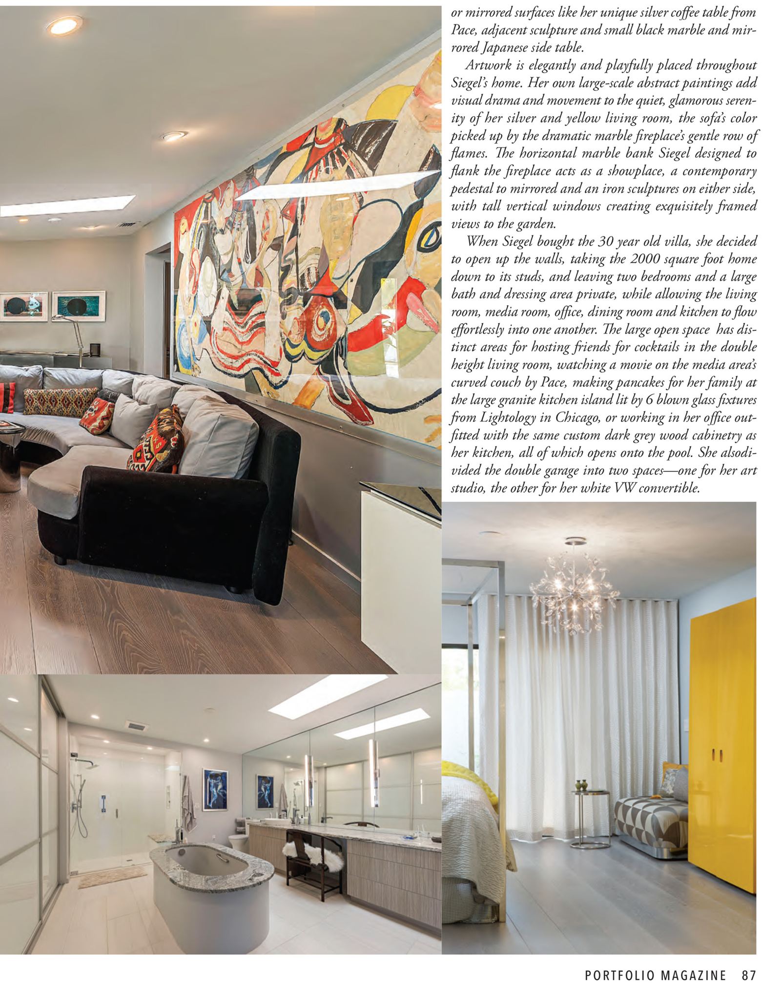 Portfolio Magazine feature on interior design with mosaic in Naples, Florida, page 4