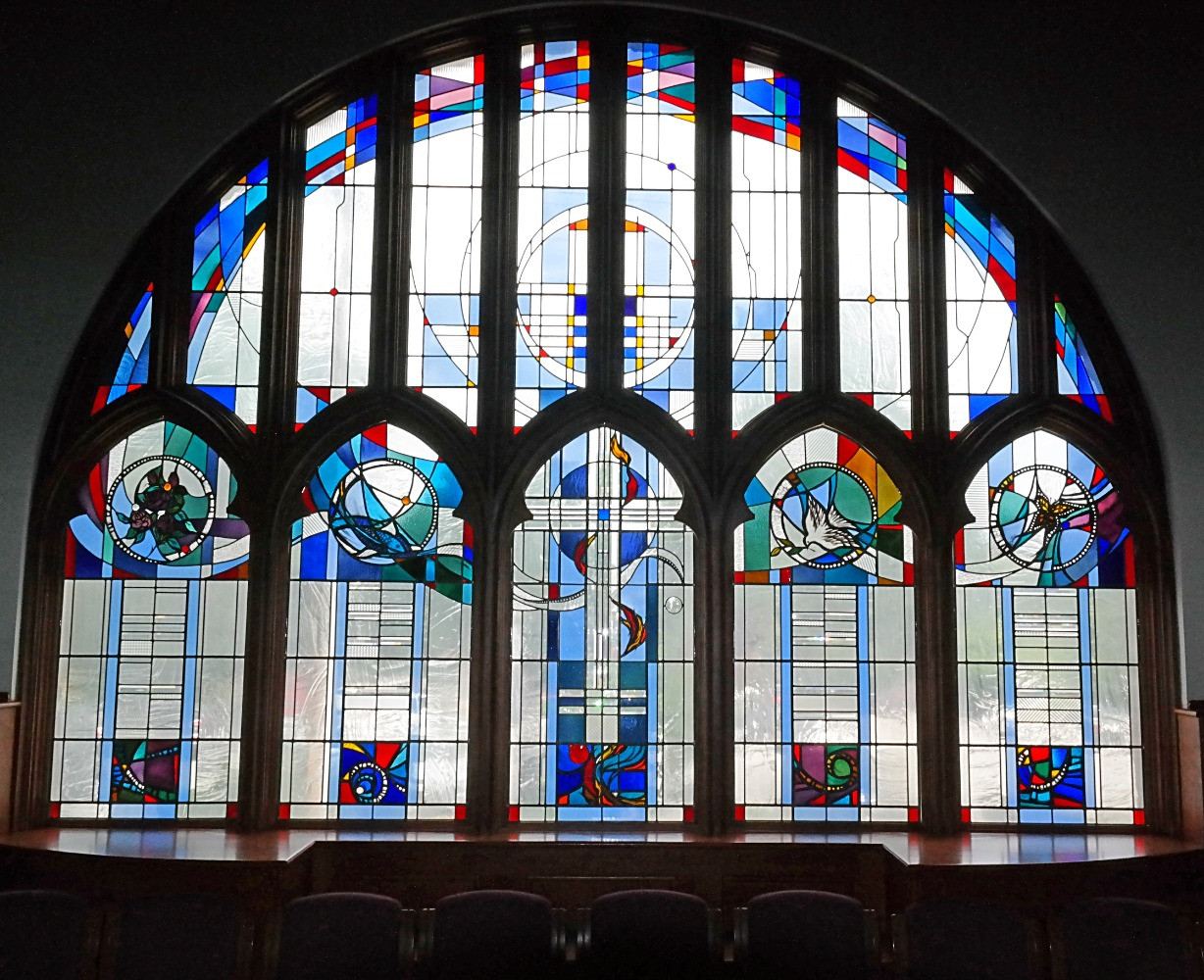 Stained glass at Westminster Presbyterian Church, Rodney Chapel in Wilmington, Delaware