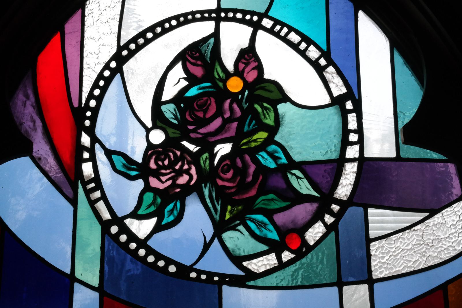 Stained glass at Westminster Presbyterian Church, Rodney Chapel in Wilmington, Delaware