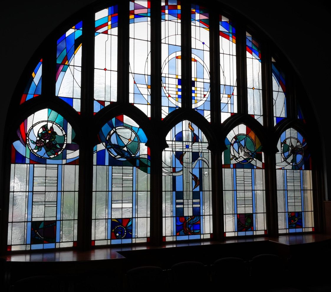 Stained glass at Westminster Presbyterian Church, Rodney Chapel in Wilmington, Delaware