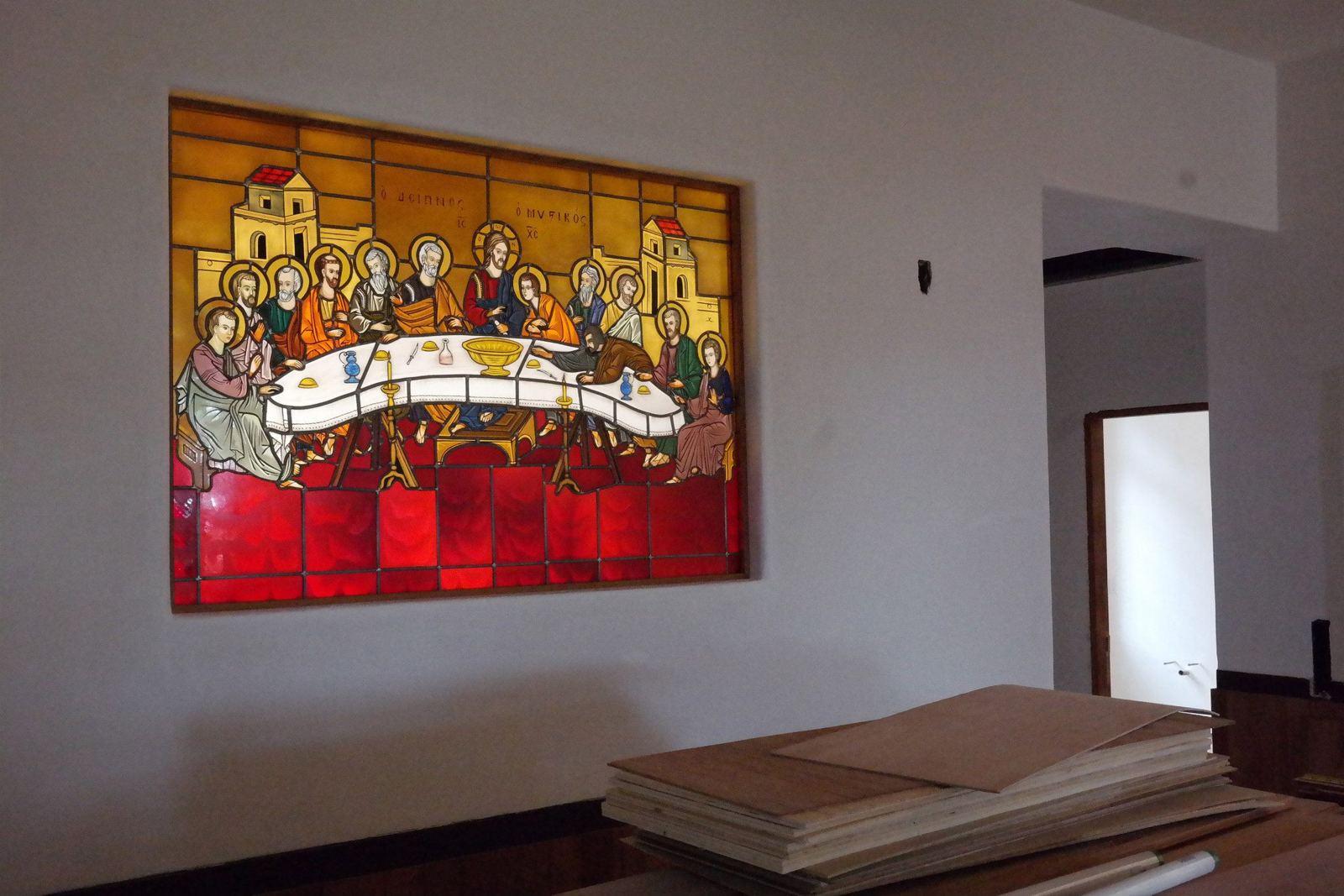 Stained glass at the Holy Monastery of Saint Paraskevi, Washington, Texas, photo 1
