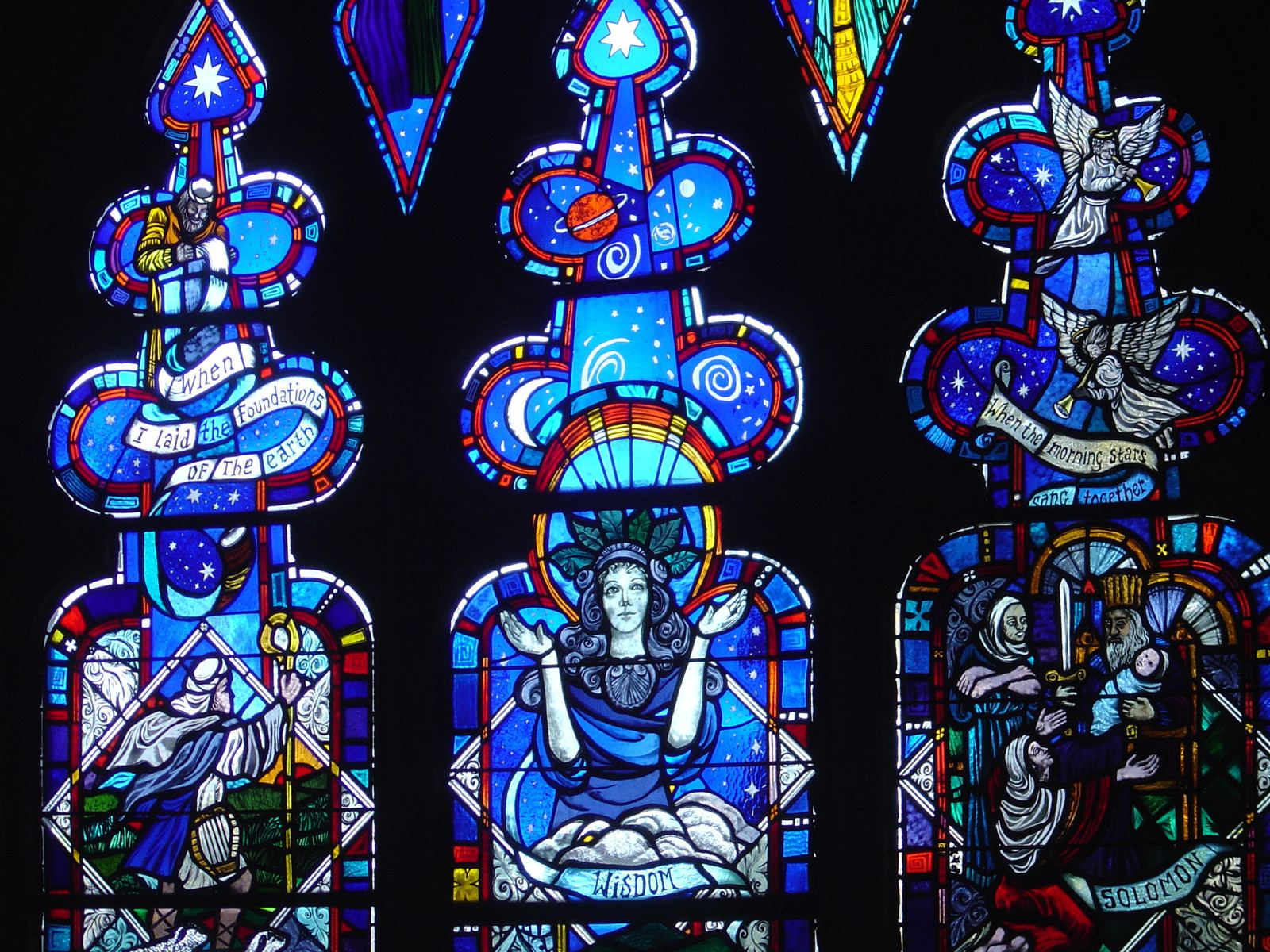 Stained glass at All Saints Chapel, University of the South in Sewanee, Tennessee
