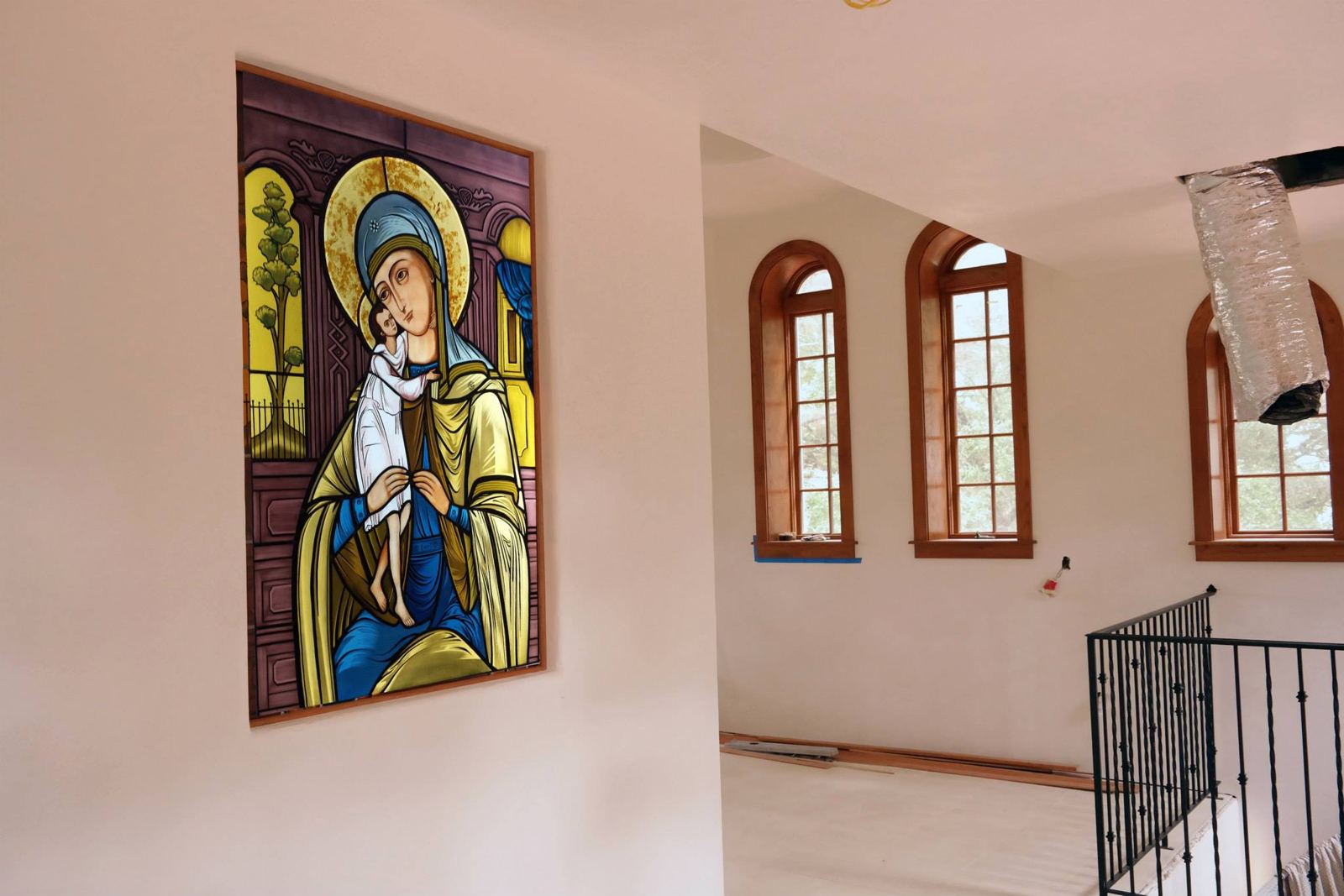 Stained glass at the Holy Monastery of Saint Paraskevi, Washington, Texas, photo 2