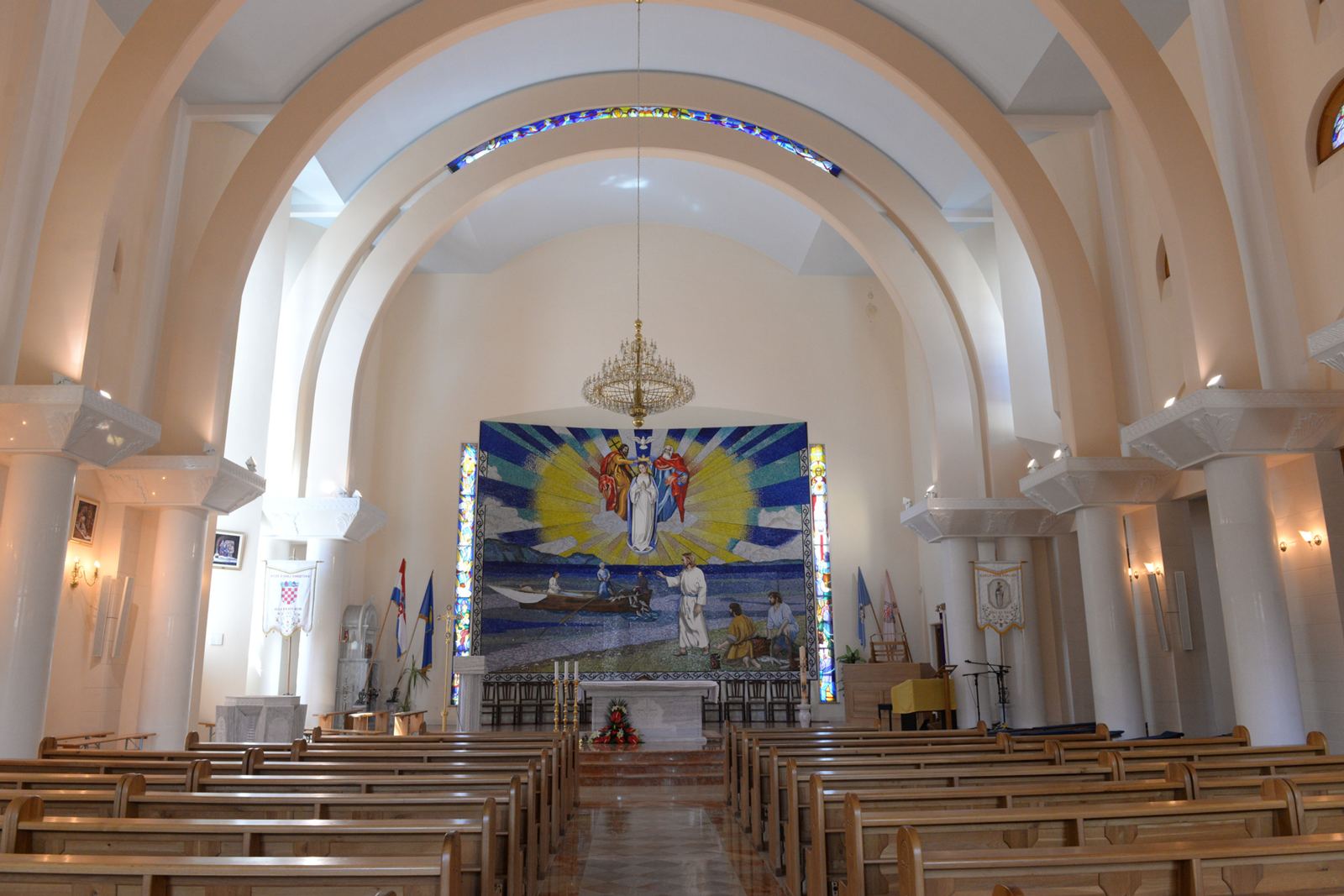 Altar mosaic at Queen of Heaven and Earth Catholic Church, Ploce, Croatia, photo 14