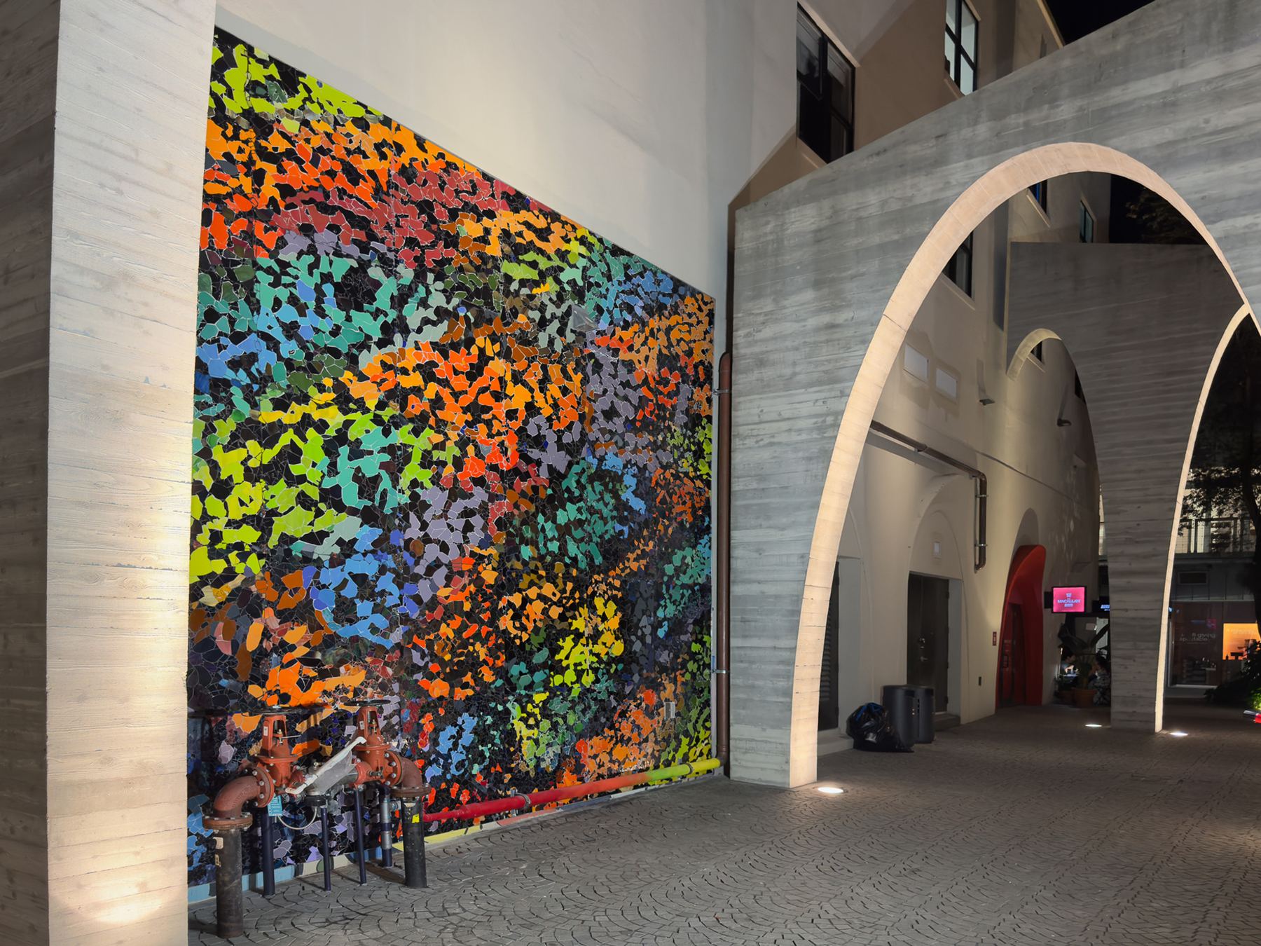 Living the Dream glass and mosaic mural in Miami's Design District